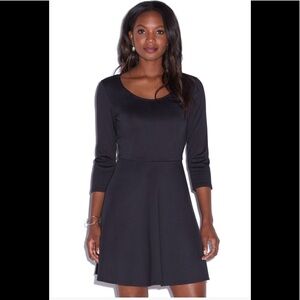 NWT JustFab Fit and Flare 3/4 Sleeve Black Dress